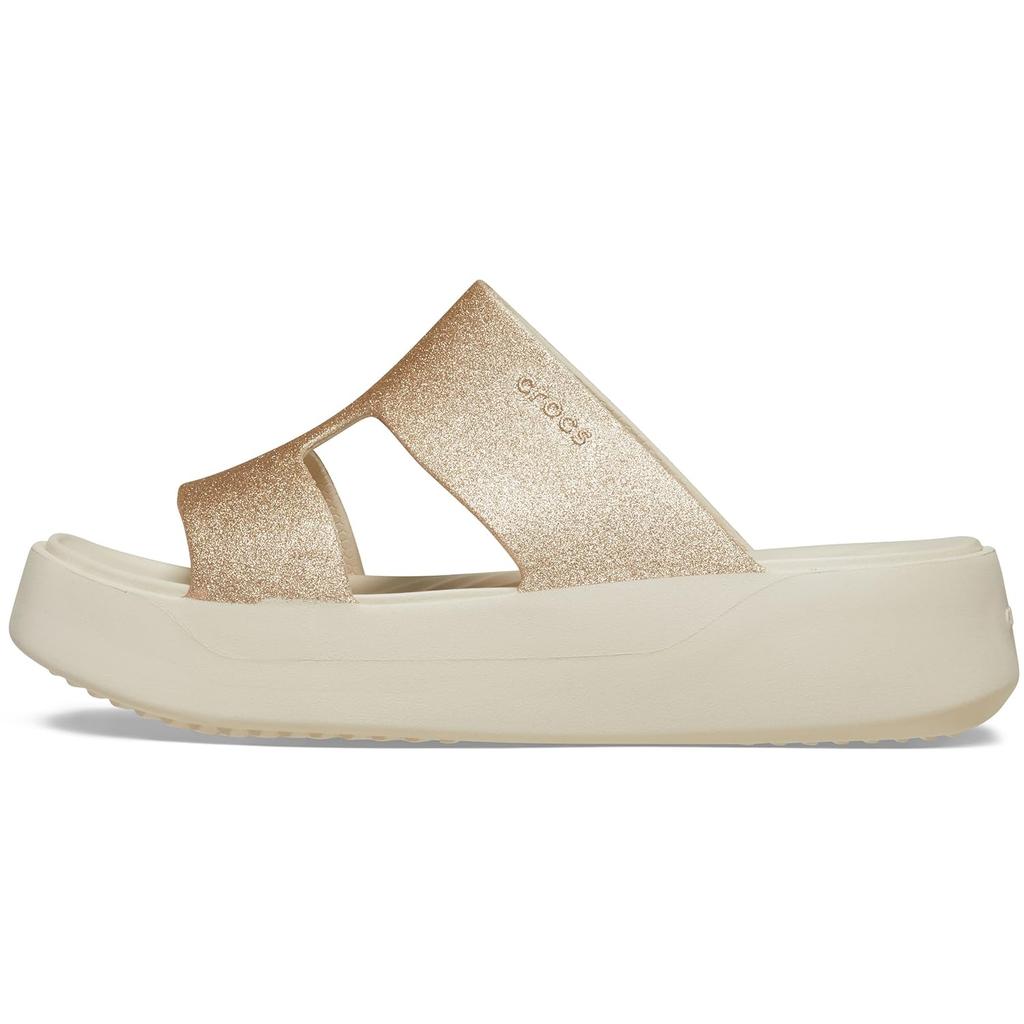 Crocs Getaway Plattform Sandalen, Glitzer, H-Riemen, Stucco, 27cm