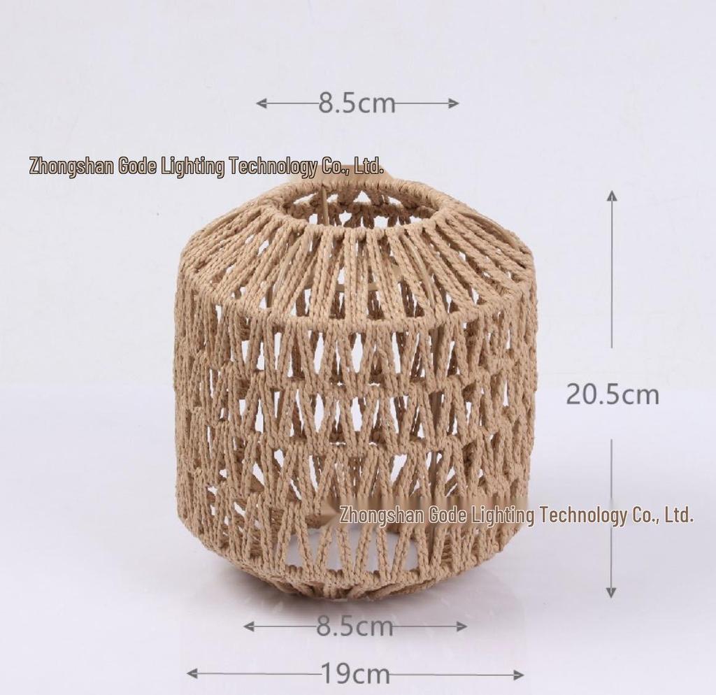 Abajur Boem din Bambus Țesut Manual cu Frânghie de Hârtie