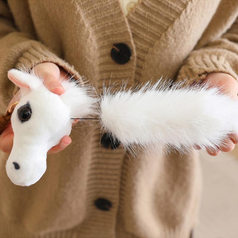 Plush Horse Toy Pendant Decoration for Office Desk and Living Room Animal Ornament Gift for Friend Family