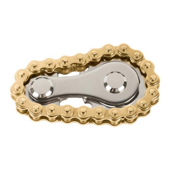 Gear Chain Fidget Spinner Toy Stress Anxiety Relief Zinc Alloy Gear Fingertip Toy Home Office Worker Relaxation Spinning Gear Chain Desk Toy