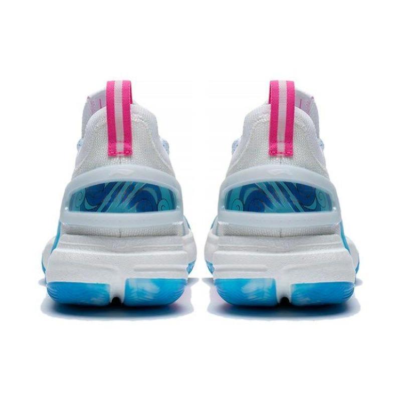 Li-Ning Flash 9 Ultra Low Mens Low Top Basketball Shoes White Blue Pink ABAT017-1