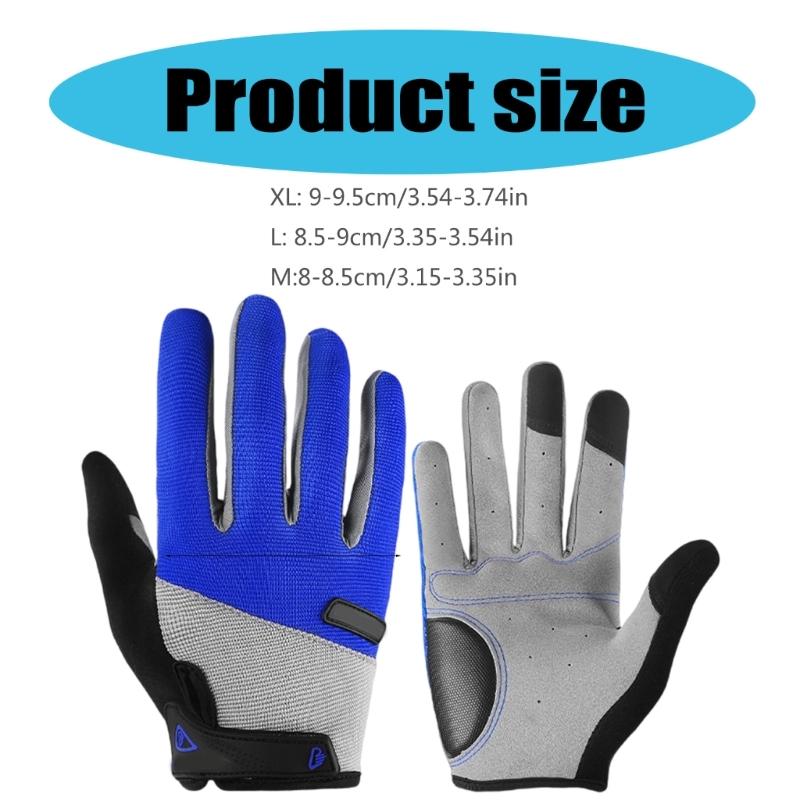 Sports Touchscreens Gloves Full Finger Cycling Gloves Shock Absorbing Mountain Bike Gloves for Workout, Gym, Training