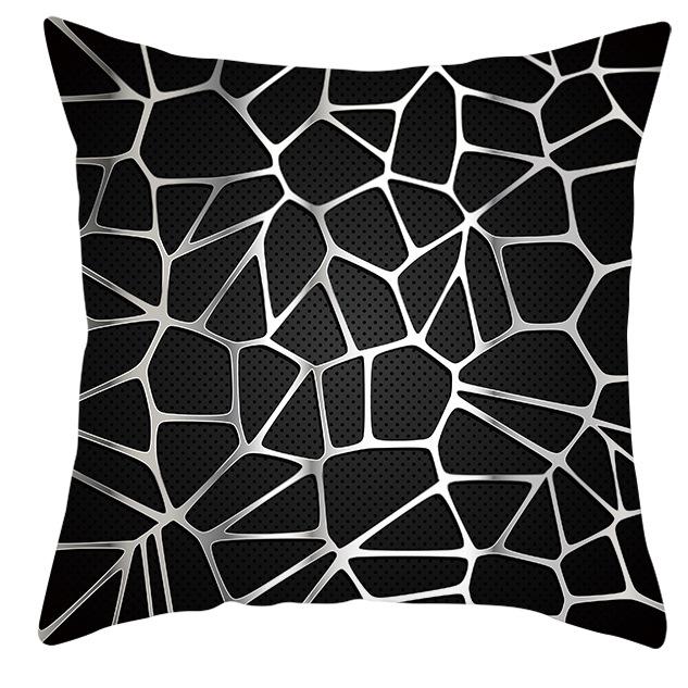 New Simple Black and White Plain Pillowcase Geometric Home Cushion Cover