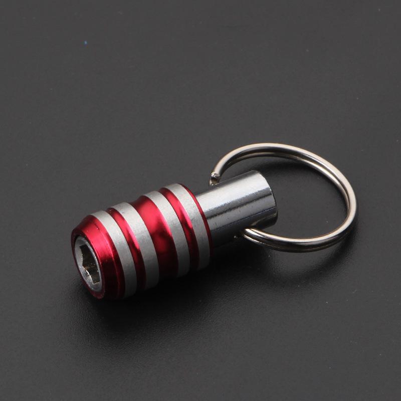 Golden Stainless Steel Quick-Change Extension Rod with 3 Slots & Keychain, 1/4 Batch Head Compatible