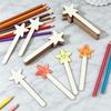 60Pcs Wooden Five Point Star Wand Slices Unfinished Wood Star Wand For Kid Adult Painting Kid Birthday Christmas Party