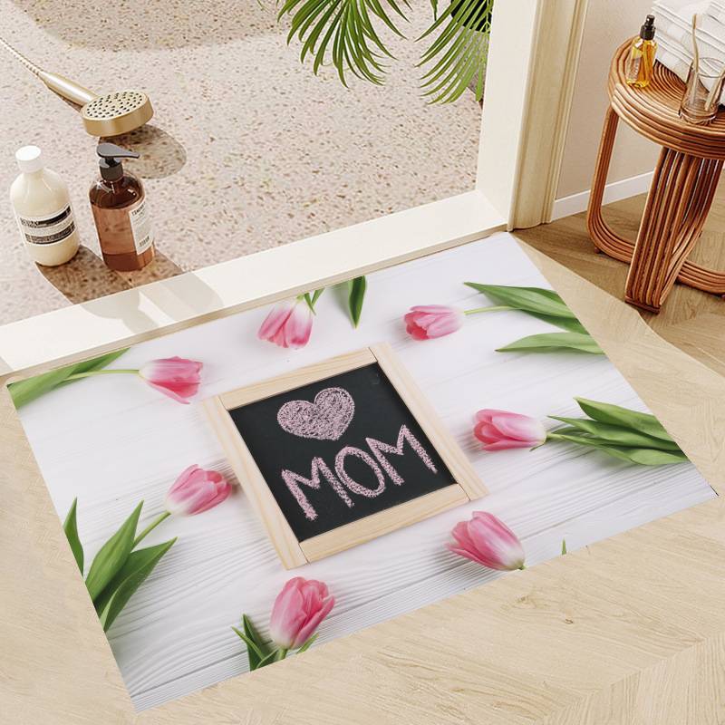 Mother's Day Theme Floor Mat Door Mat Washable Non-Slip Living Room Sofa Chairs Area Mat Kitchen Doormat Area Rug KId Play Mats