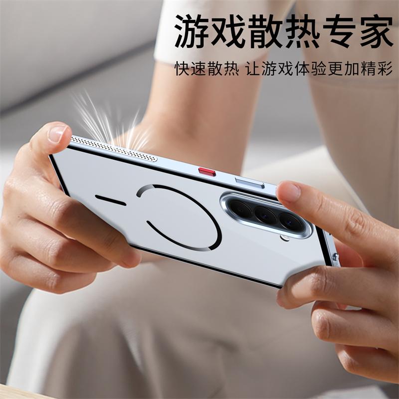 Magnetische Hülle Für Samsung Galaxy A37 Hülle Aluminiumlegierung Metallrahmen Matt Transparente Acrylhülle Für Samsung A 37 5G