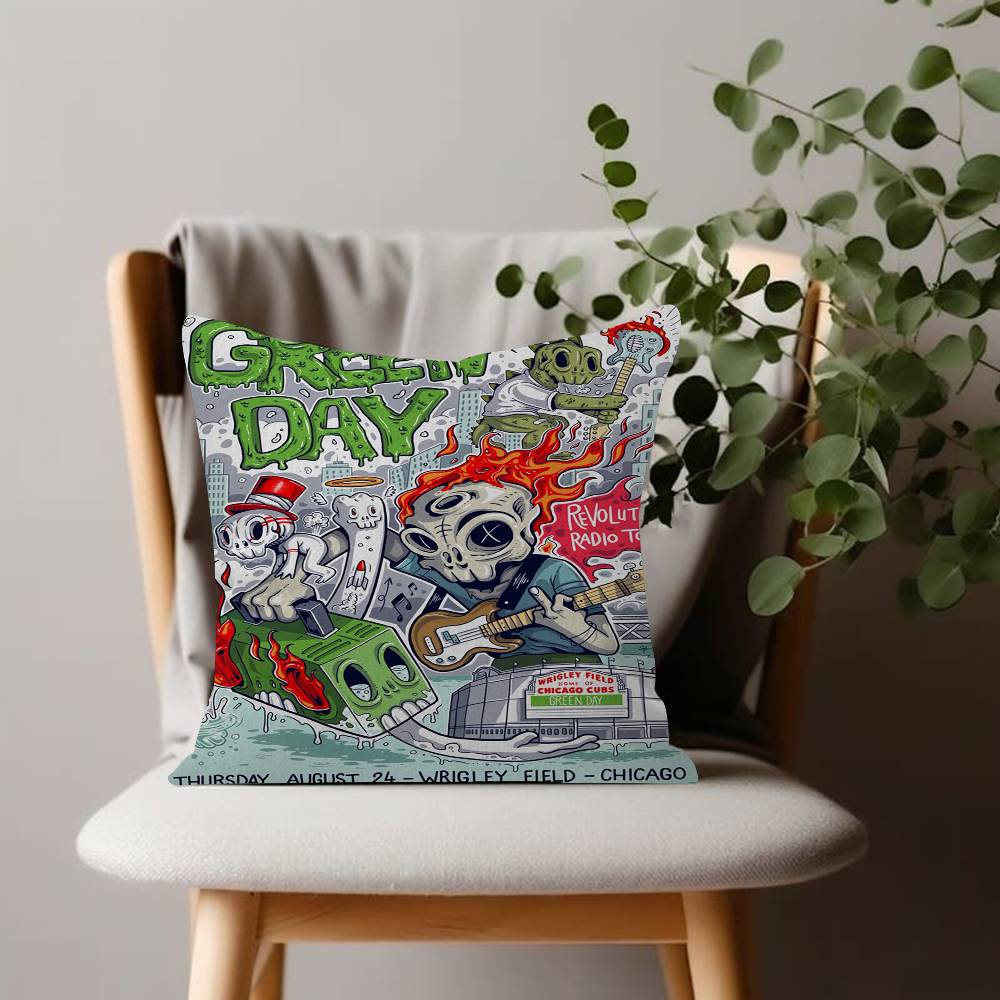 Green DayMusic Rock Band pillow cover sofa cushion cover home room decoration children gift