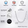 Chunky Embossed Chain Necklaces for Men Boys,Never Fade Stainless Steel Rectangle Chain Collar,Rock Punk Jewelry Gifts