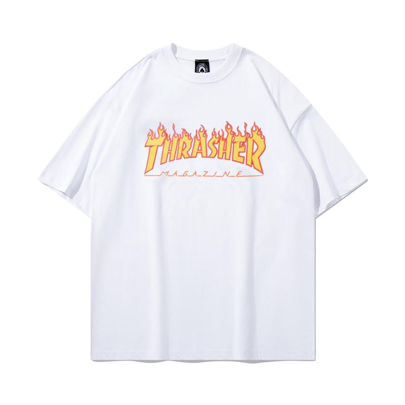 2013 Summer Thrasher Skateboard Magazine Letter Print T-Shirt Men Women Oversized Cotton Short Sleeve Casual Streetwear Tee Top