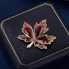 New Jing Hongmaple Brooch High-end Women's Delicate Crystal Maple Leaf Brooch Niche Design Sense Pin Suit with Accessories