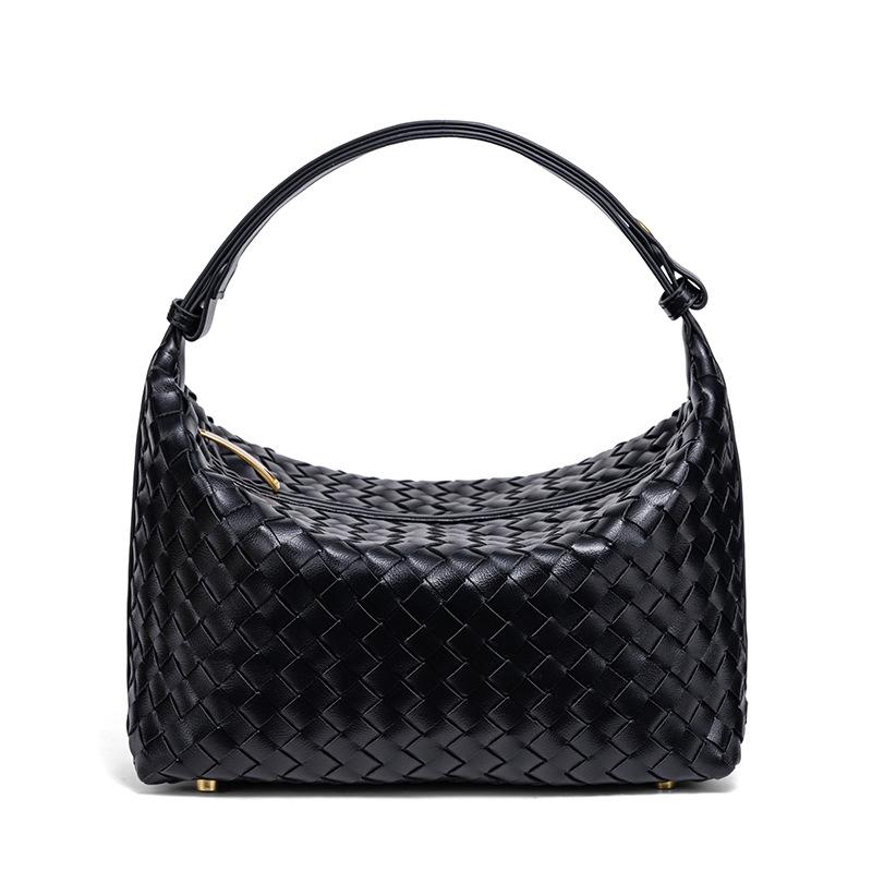 New fashion casual hand carry women's bag, hand-woven lunch box bag, simple premium shoulder armpit bag
