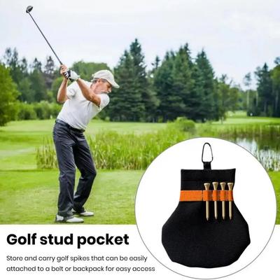 With Metal Clip Golf Tee Bag Spacious Golf Ball Pouch Stylish Golf Stud Pocket Valuables Storage