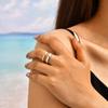 Stainless Steel Double-layer Geometric Women's Rings, 18K Gold Color Opening Chunky Ring, Waterproof Party Jewelry Gift