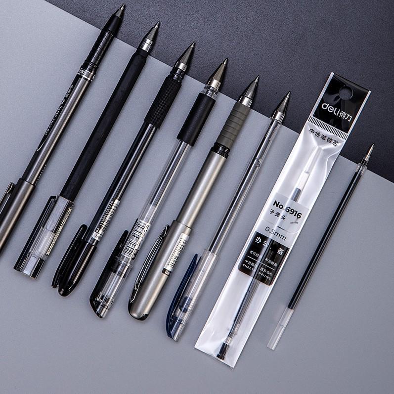 Deli 6916 Bullet Tip Ballpoint Pen Refill, Pull-off Cap, Compatible with 0.5mm Neutral Pens