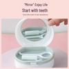 Invisible Aligner Storage Box with Mirror - Portable Retainer and Denture Cleaner