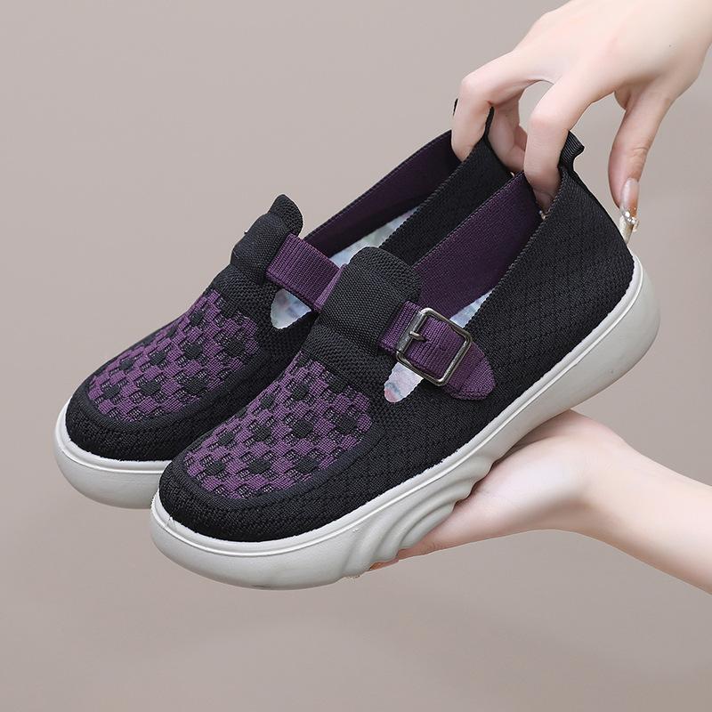 Shoes women's spring and autumn new plaid casual single shoes lazy one-pedal shoes wholesale shoes comfortable and lightweight women's shoes