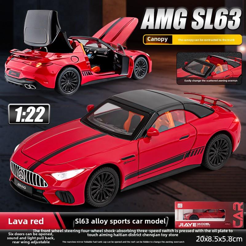 

Новый 1:22 Mercedes Benz SL63 Sports Car High Simulation Die Литая модель автомобиля из металлического сплава Звук и свет Инерционная коллекция детских игрушек для мальчиков Подарок красный