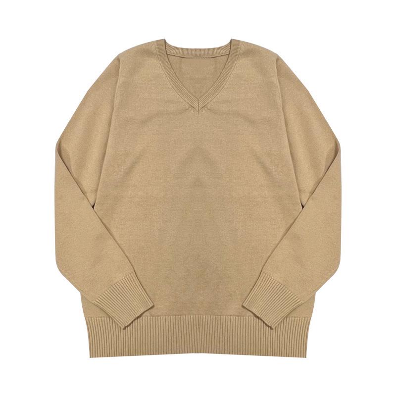 Japanischer Schulstil JK Strickpullover mit V-Ausschnitt für Schüler - Unisex, Langärmlig, Auf Lager.