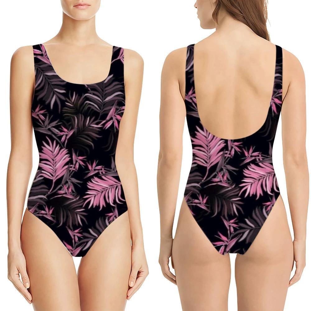 Triangle comfortable 3D color print explosive bikini women's one-piece swimsuit