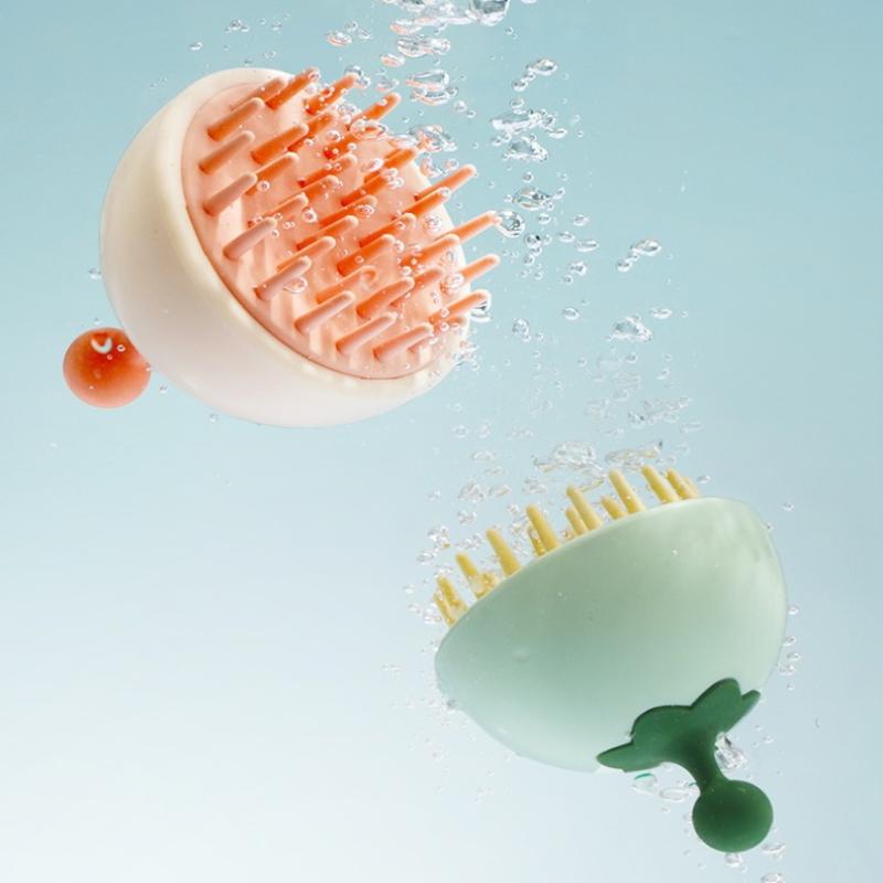 Silikon Shampoo Kopfhaut Haarmassage Kamm Bad Reinigung Peeling Bürste Shampoo Massagegerät Kopfhaut Akupunkturpunkt Massagebürste