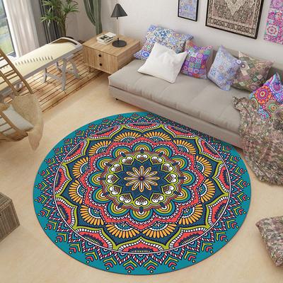 Mandala Retro Round Carpet Bohemian Style Living Room Bedroom Study Home Ethnic Style Rug Living Room Sofa Round Floor Mat Tapis