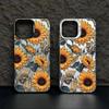 Luxury Sunflower Pattern Phone Case For iPhone 17 Air 16e 16 Pro Max 15 14 Plus 13 12 Mini 11 Pro Shockproof Silicone Back Cover