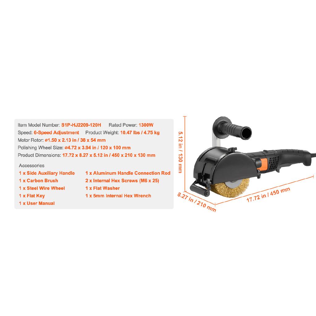 SucceBuy Burnishing Polishing Machine 6 Variable Speed Surface Conditioning Tool Electric Metal Burnishing Machine rWood Steel