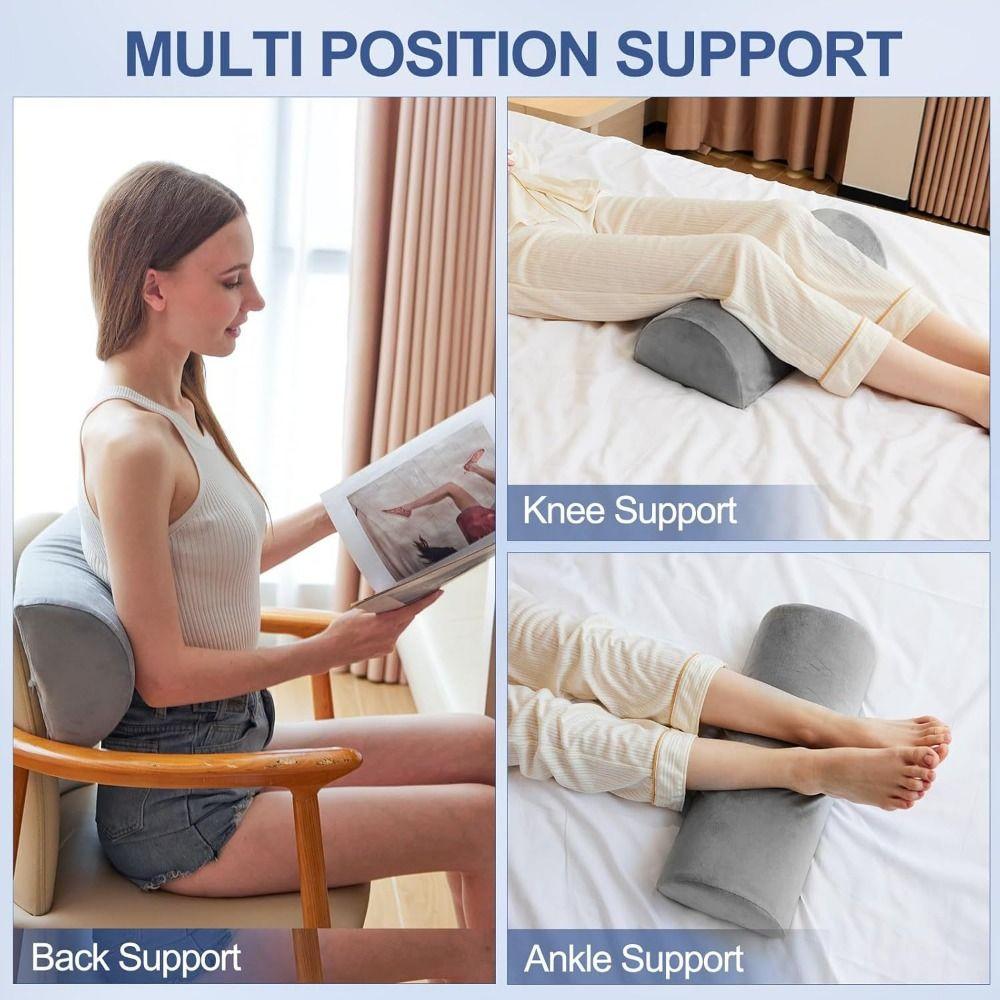 Removable Cover Half Moon Bolster Pillow Half Cylinder Knee Support Pillow  Home Use