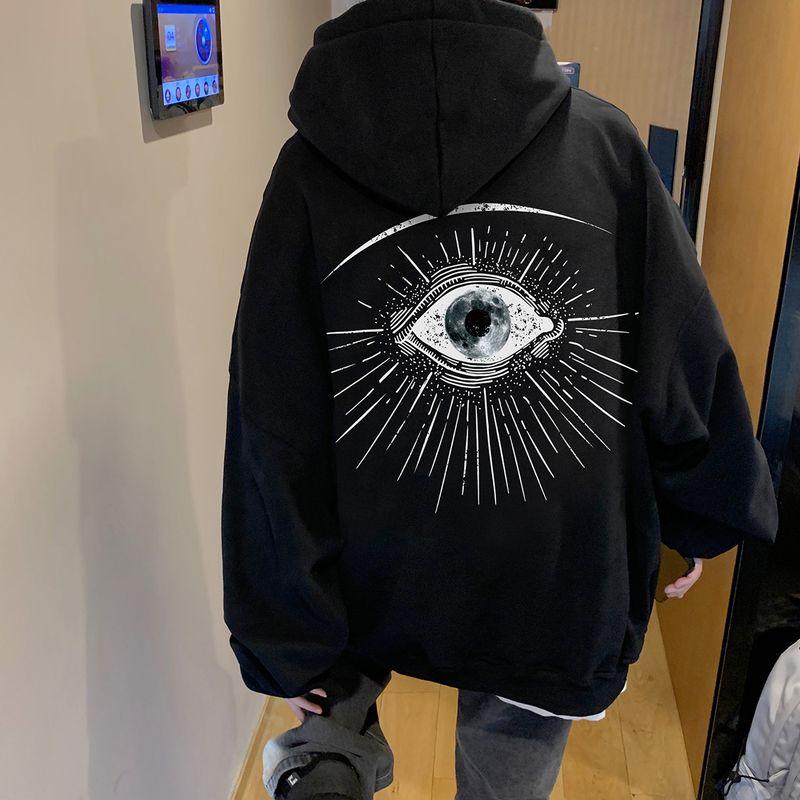 

Трендовый свитер с капюшоном очень большого размера для осенне-зимней моды Black [regular]] M(Suggested 50.00 kg-67.50 kg)