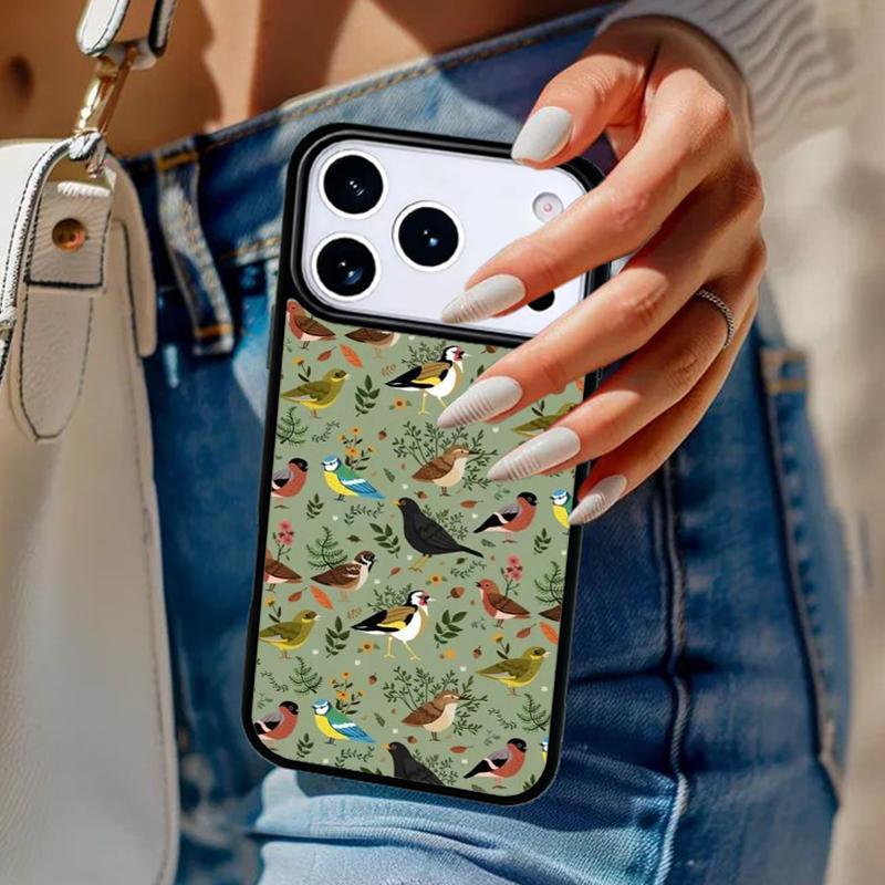 Garden Birds Phone Case For iPhone 17 Air 14 15 13 12 Max Cover For Apple 14 15 16 16e 11 Pro Max Plus Coque