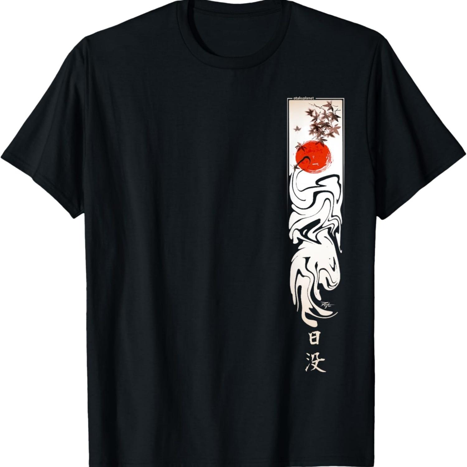 

Japan sunset in japanese vaporwave aesthetic retro vibes T-Shirt S чёрный