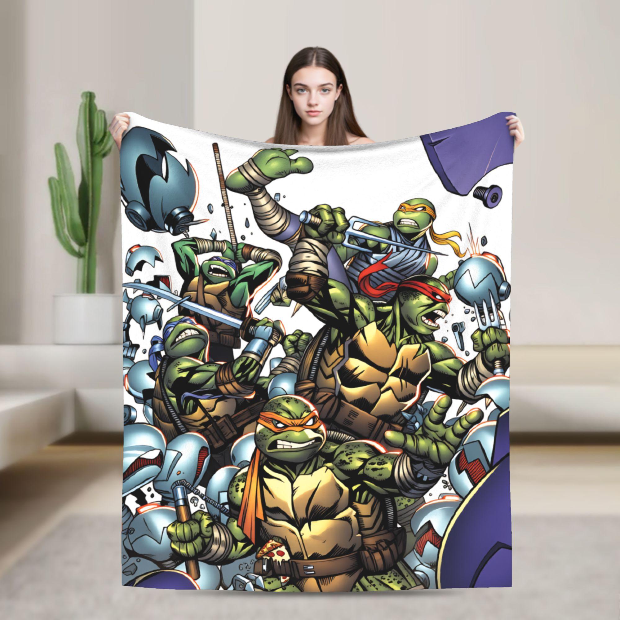 

Comic Blanket T-Tmnts Character Travel Flannel Throw Blanket For Living Room Warm Custom Quality Bedspread Gift Idea 30x40in