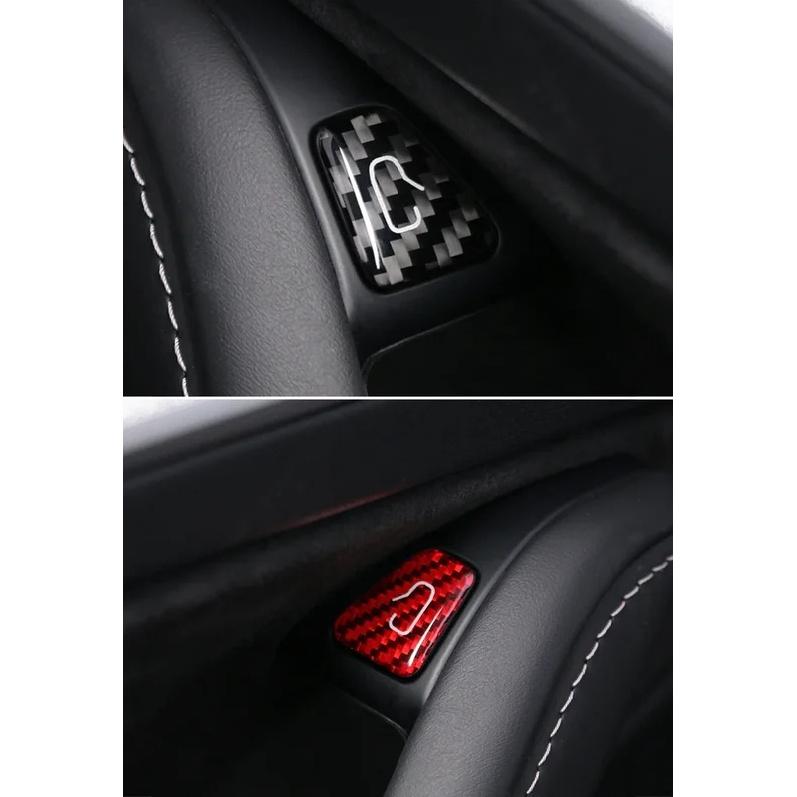 For Tesla Model Y Model 3 Refreshed Version Carbon Fiber Door Switch Button Sticker Interior Decoration Accessories