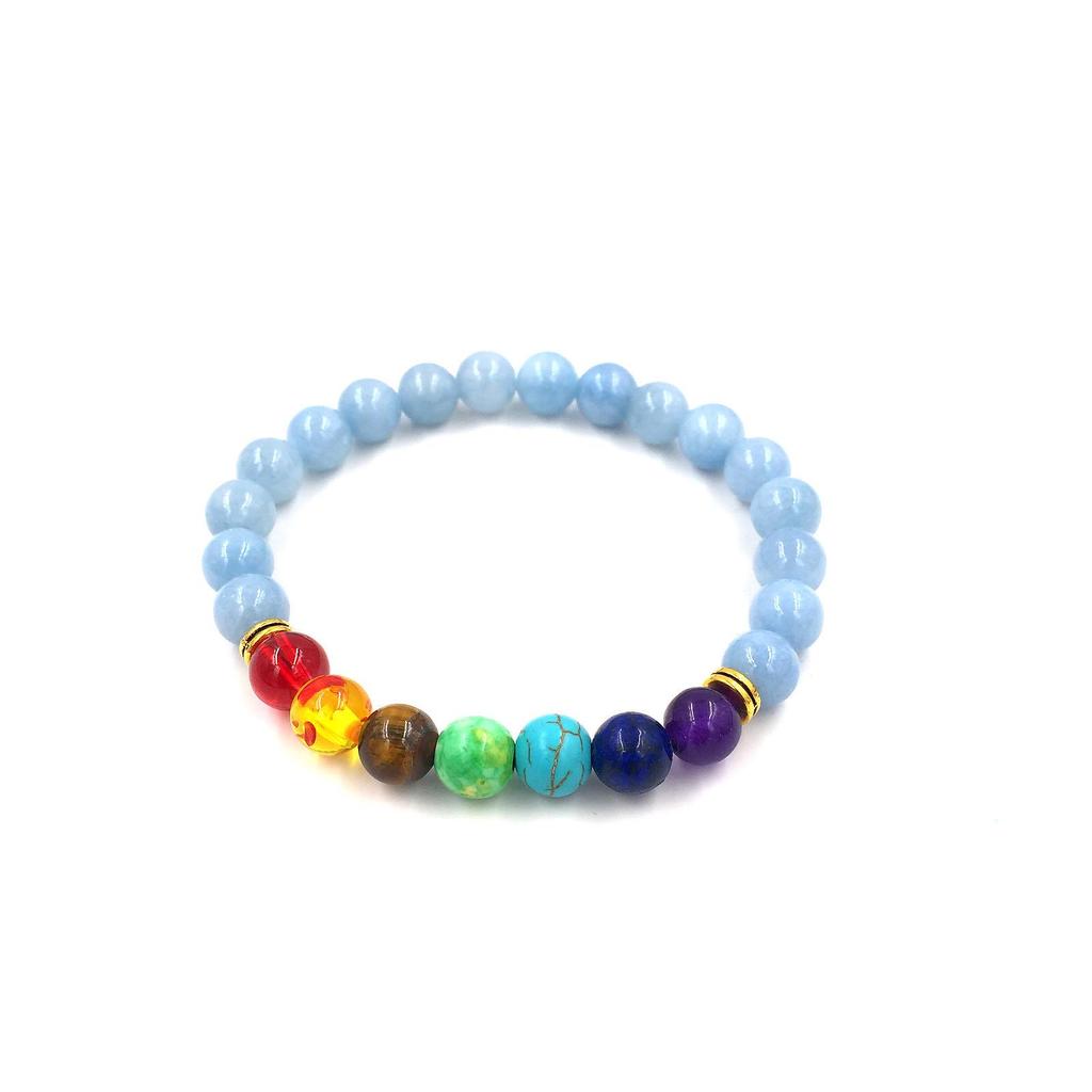 Galaxy Solar System Bracelet: Natural Stone Beads with Eight Planet Charms for Women