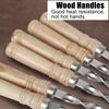 Wood BBQ Fork Stainless Steel Outdoors Grill Needle 55cm 21.65" Barbecue Grill Stick Long Handle Shish Kebab BBQ Skewers