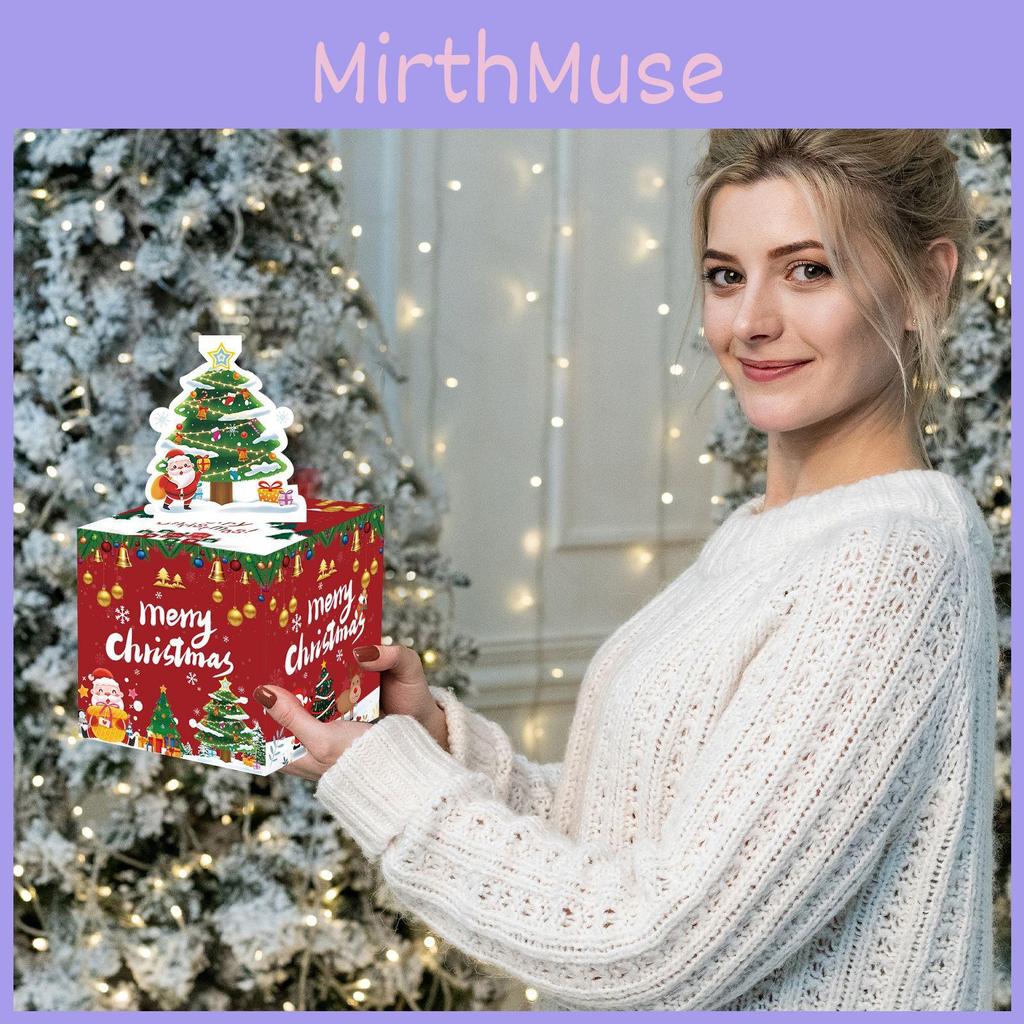 Tree Christmas Red Pattern Paper Gift Box Holiday Decoration Prop Atmosphere