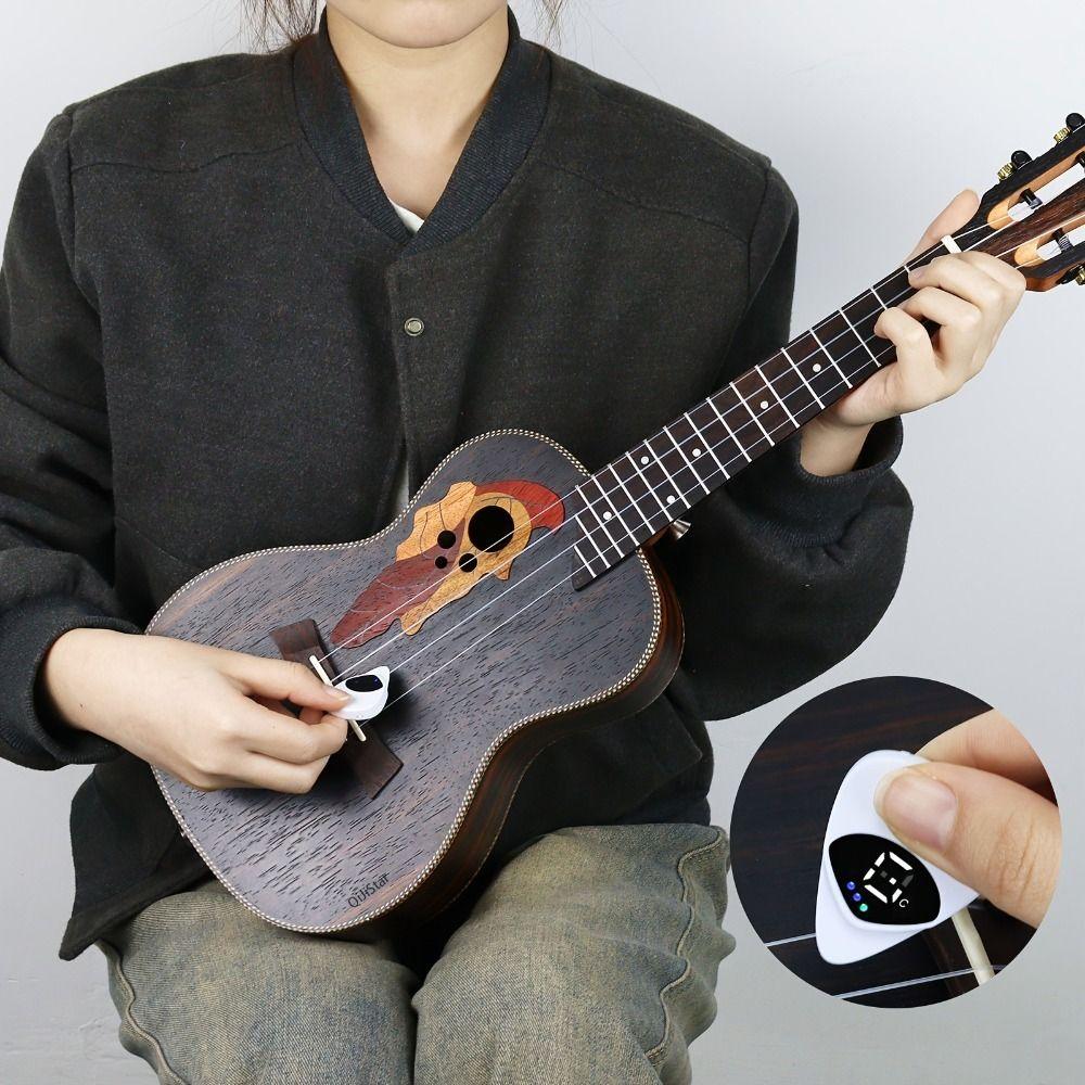 Real Time Guitar Pick&Tuner Portable Electric Digital Tuner Folk Guitar & Ukulele Tuner  Acoustic