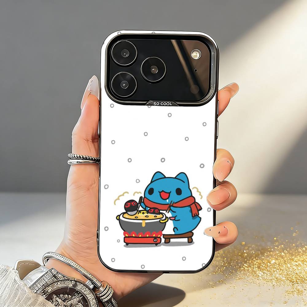 Fluffy-Cat B-Bugcat C-Capoo Phone Case For iPhone17,16,15,14,13,12,11,Pro,MAX White Matte Shockproof Cover
