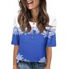 Women's Everyday Casual Mid-Sleeve Mid-Neckline Christmas Print Top
