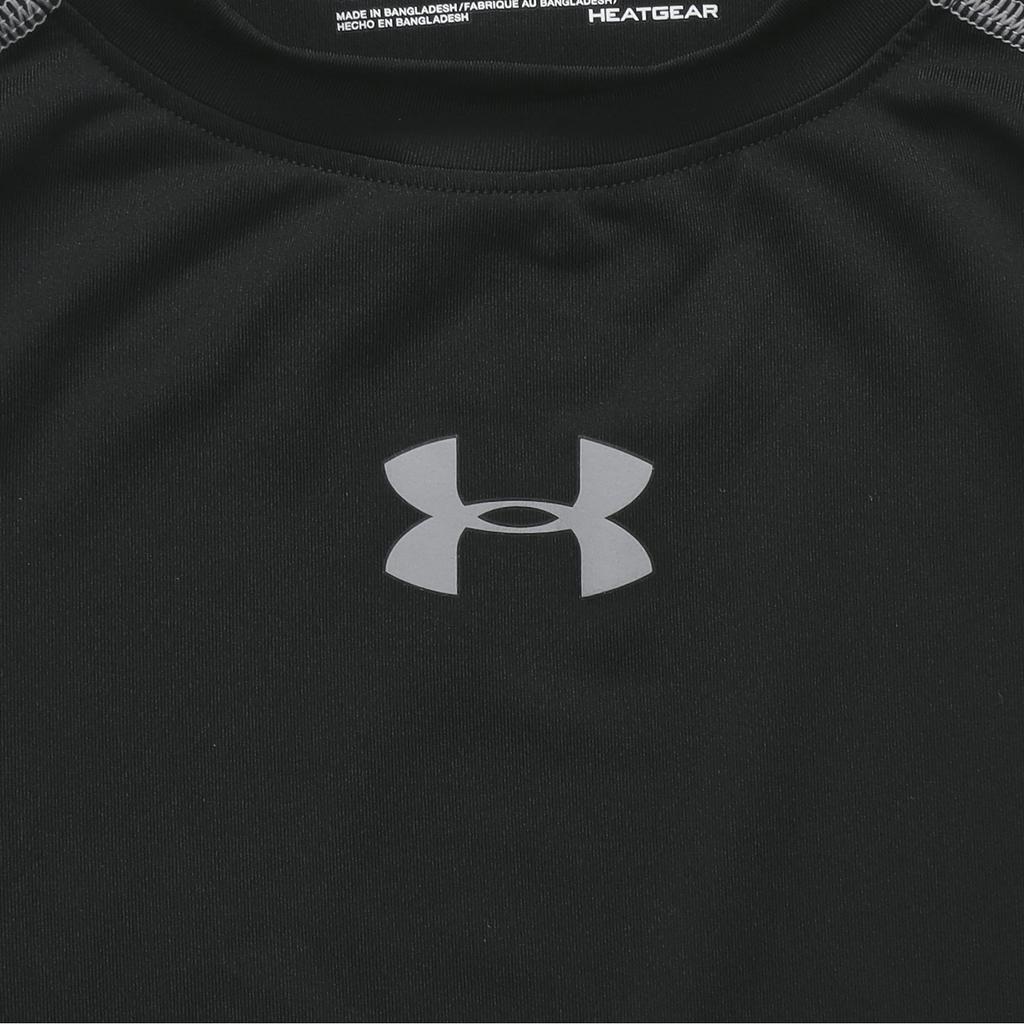 Under Armour Solid Color Short Sleeve Fitness Shirt Men Tops Black 1257468-001