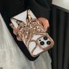 For iPhone 16 Pro Max Case Electroplated Hollow Butterfly Pattern Creative Design TPU Phone Cover