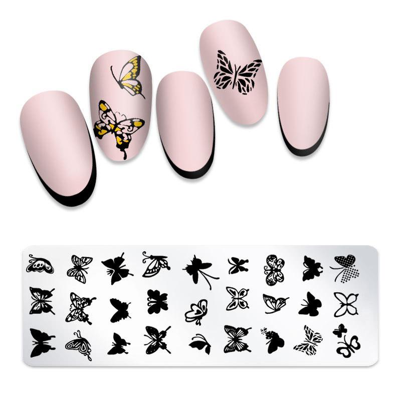 

1 шт. Прямоугольный шаблон для тиснения модный дизайн пластина для дизайна ногтей 019