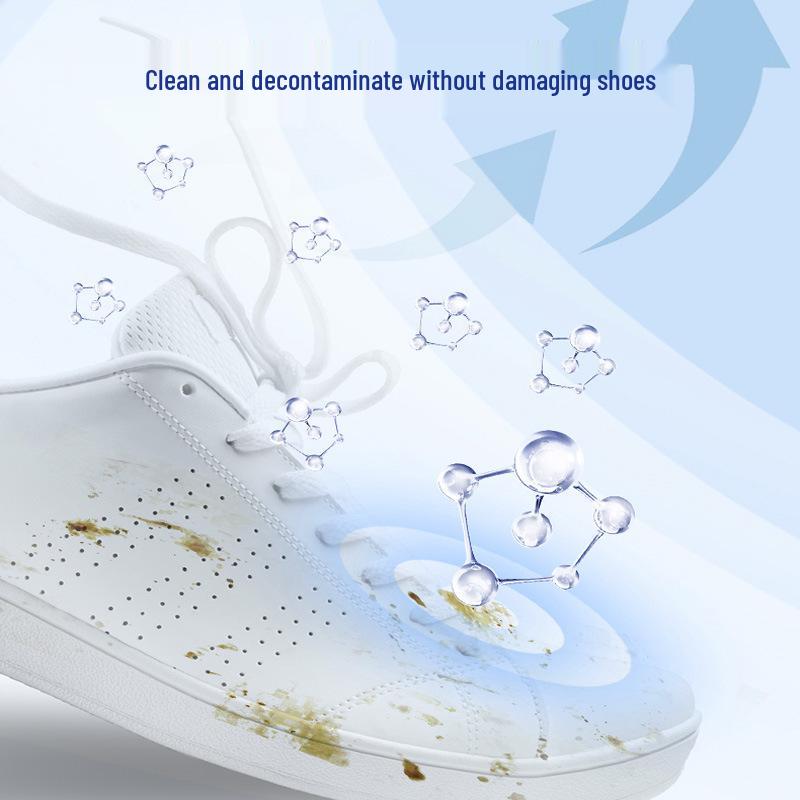 White Shoe Cleaner Mousse - Waterless Cleaning & Whitening with Brush for Sneakers