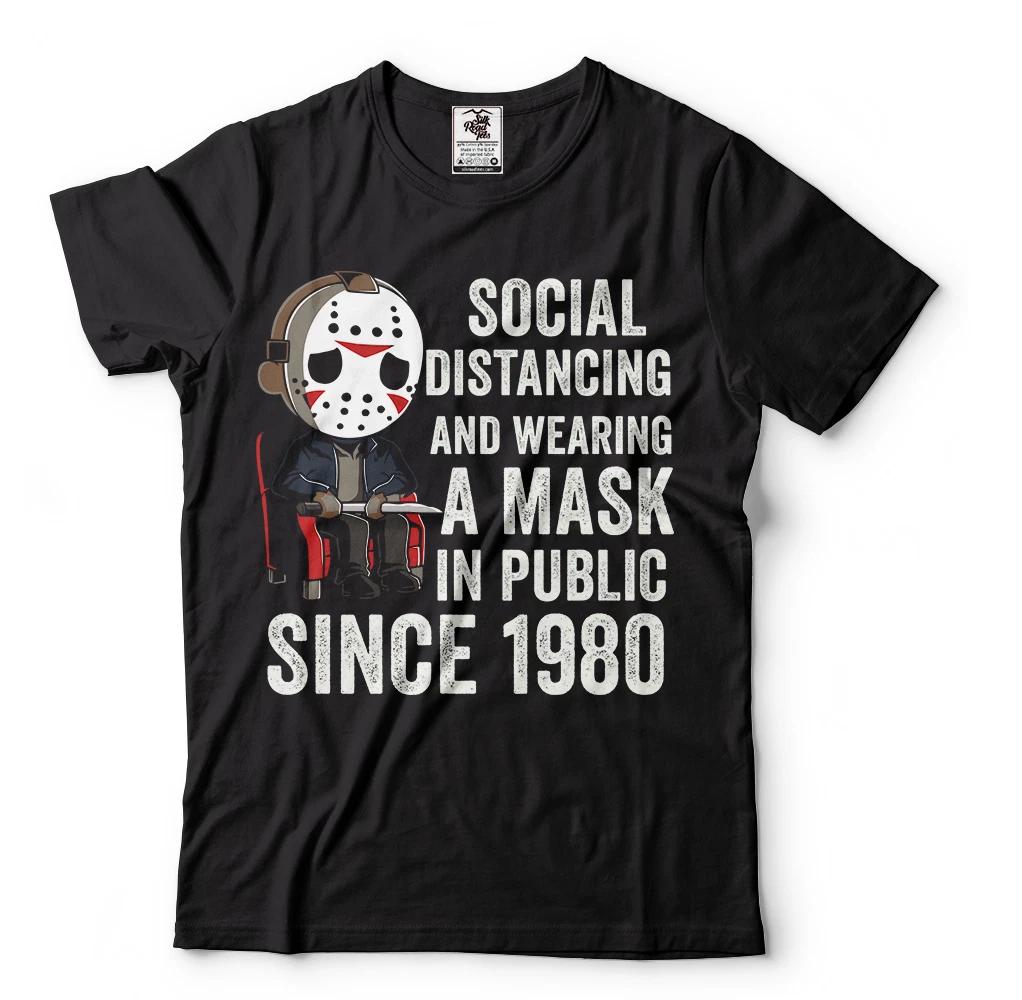 Halloween T-T-shirt Social Distancing T-T-shirt Funny Horror TT-shirts Sarcastic T-shirt 3XL