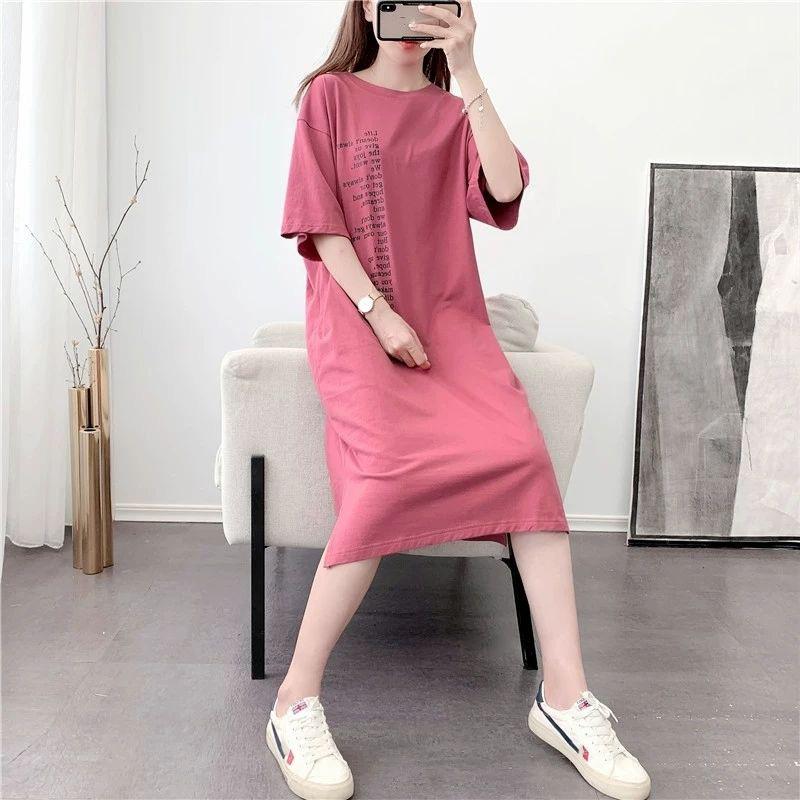 Summer Dress Short Sleeve Round Neck 