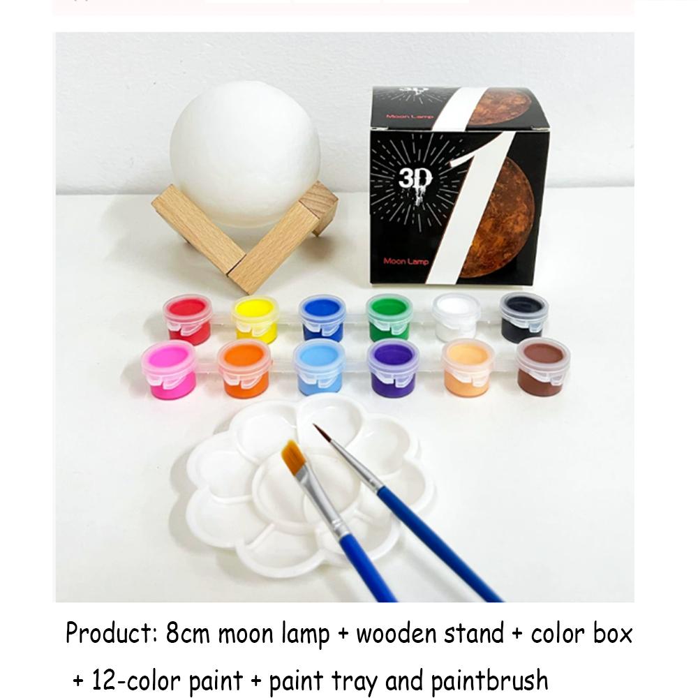 Paint Your Own Moon Lamp Kit Cool Gifts DIY 3D Space Moon Night Light Arts & Crafts Kit Arts and Crafts for Kids Ages 8-12