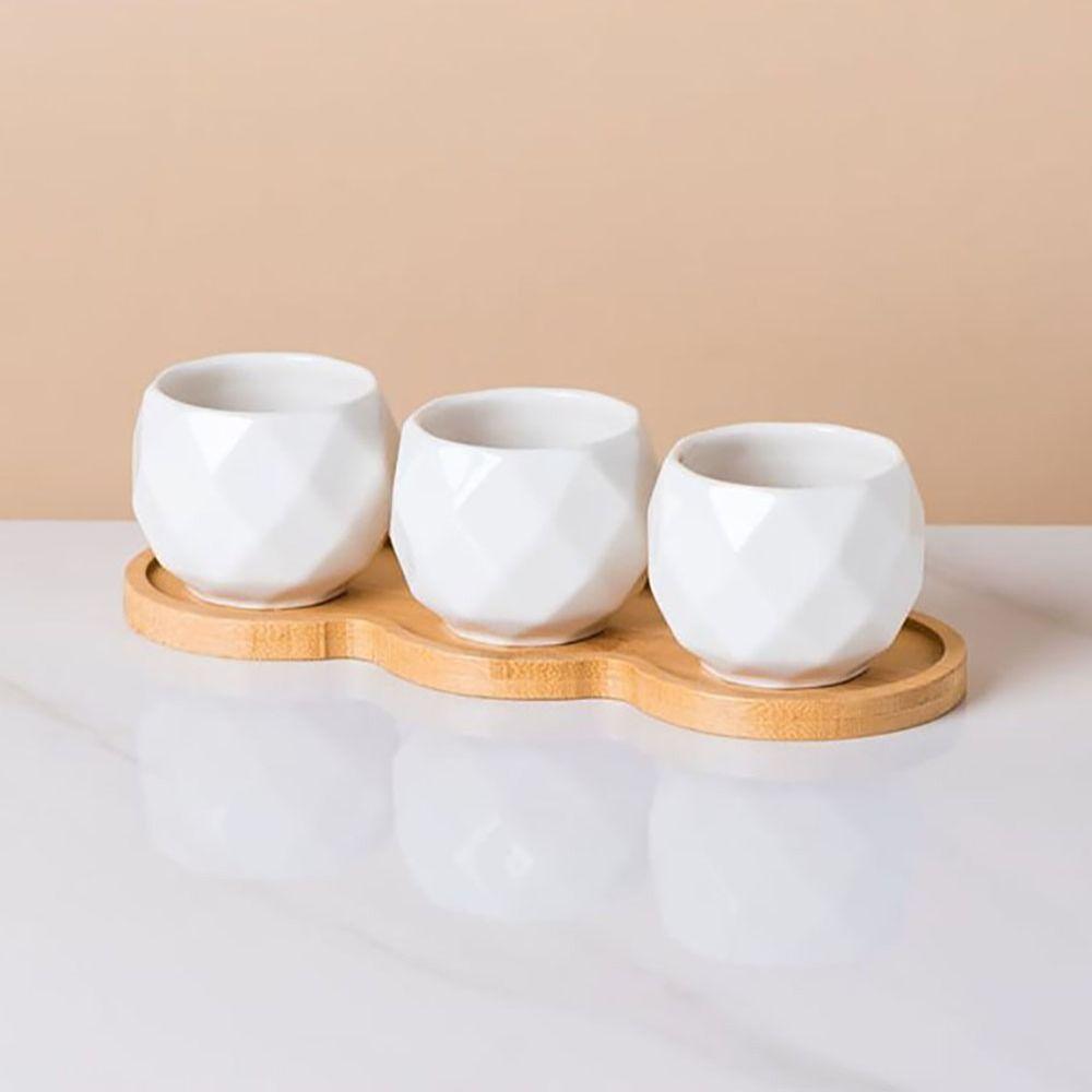 Five-pointed Star Flowerpot Tray Bamboo Wood Planter Stander Base Gift Succulents Bonsai Holder