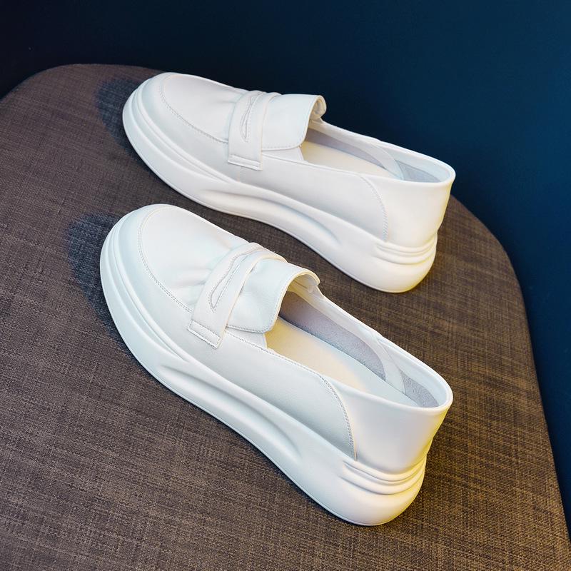2026 Women s White Platform Slip-On Nurse Shoes: Versatile, Thick-Sole, Casual Summer Sports Shoes. 35