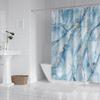 1 Piece of 180x180cm Blue Marble Pattern Digital Printing Shower Curtain Partition Bathroom Waterproof and Mold Resistant